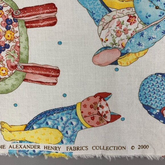 Alexander Henry Aunt Hattie's Handiwork Stuffed Toy Animals Cotton Fabric 1 Yard - Picture 4 of 8